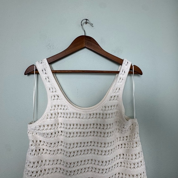 Old Navy Cropped Open-Knit Crochet Sweater‎ Tank Top in Cream Size XL - Picture 7 of 11